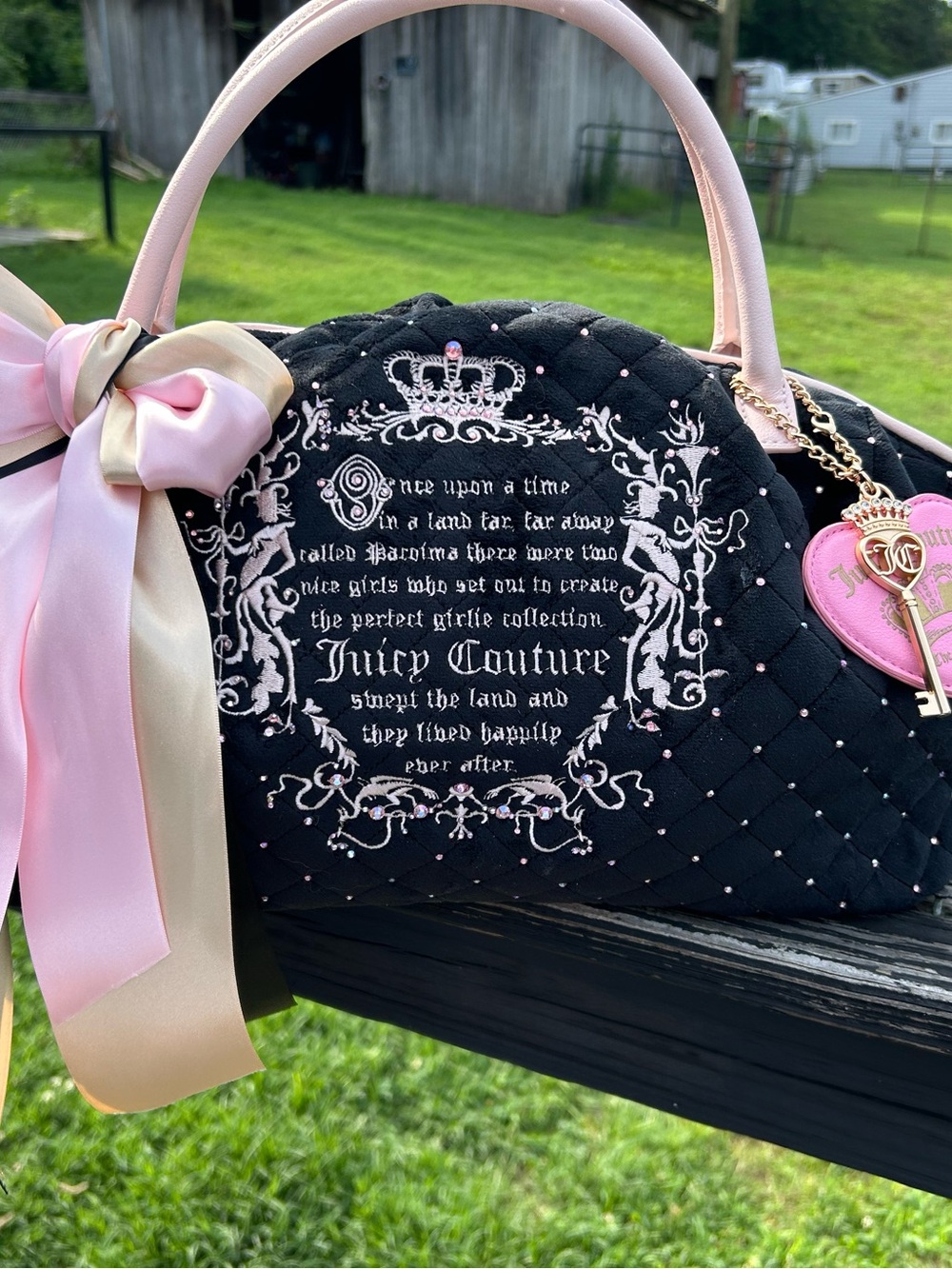 CUSTOM Juicy Couture Fairytale Black Quilted Satchel